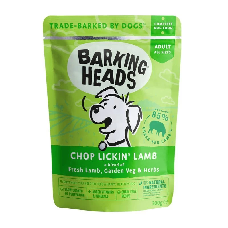 BARKING HEADS Chop Lickin&#039; Lamb konservai šunims su ėriena 300g 10vnt, BWLM300