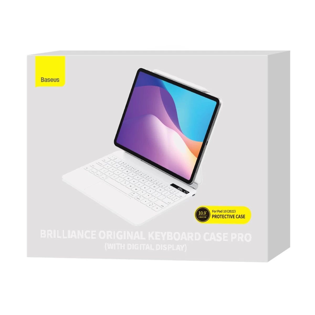baseus Brilliance Magnetinis Dėklas Belaidė Klaviatūra Su Ekranu, Skirta ipad 10 10,9 (2022), Balta
