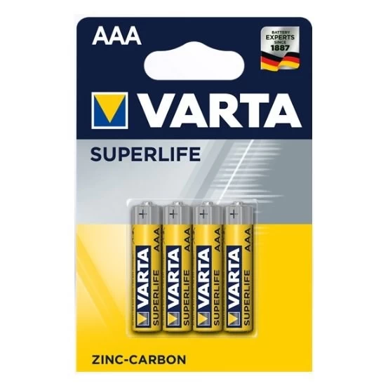 Battery Set zinc-carbon VARTA Superlife R03 AAA (Zn-C; x 4)