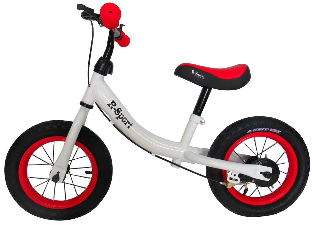 Bėgimo Dviratis R3 Raudonos Ir Baltos Spalvos R-sport 12&#039;&#039; Stabdžiai, Varpas