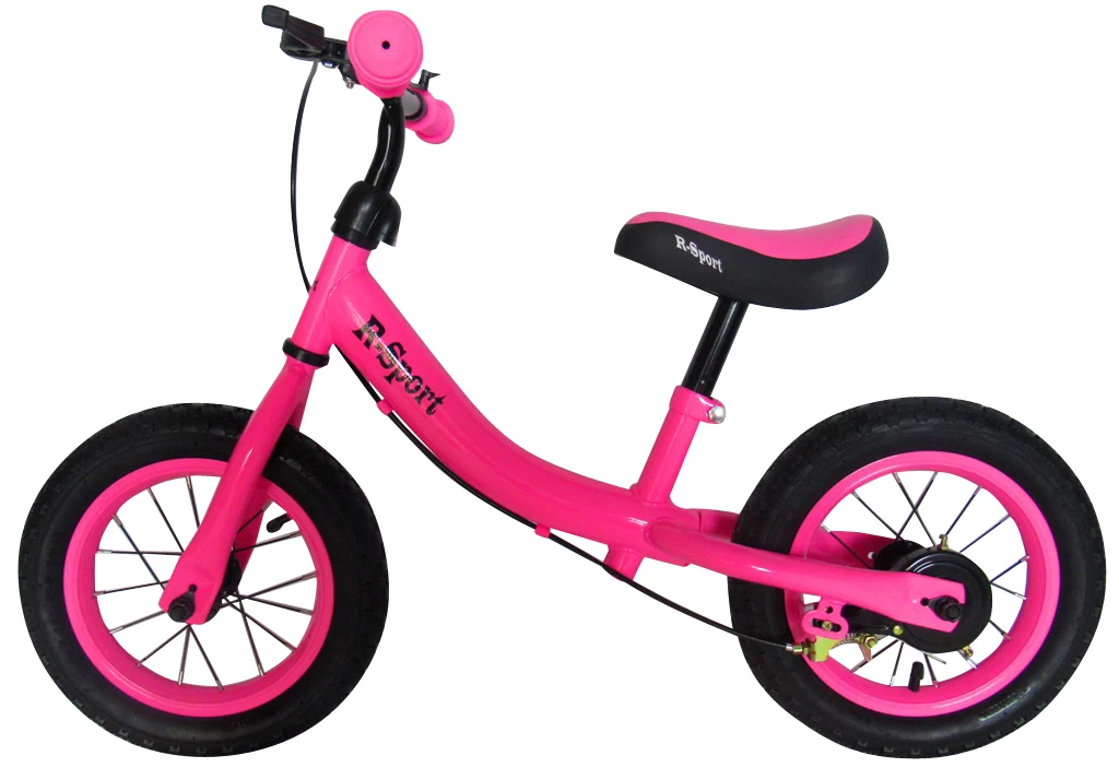 Bėgimo Dviratis R3 Rožinės Spalvos R-sport 12&#039;&#039; Stabdžiai, Skambutis