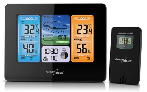 Belaidė Gb522 Dcf Mėnulio Fazės Spalvota wifi Meteorologijos Stotis