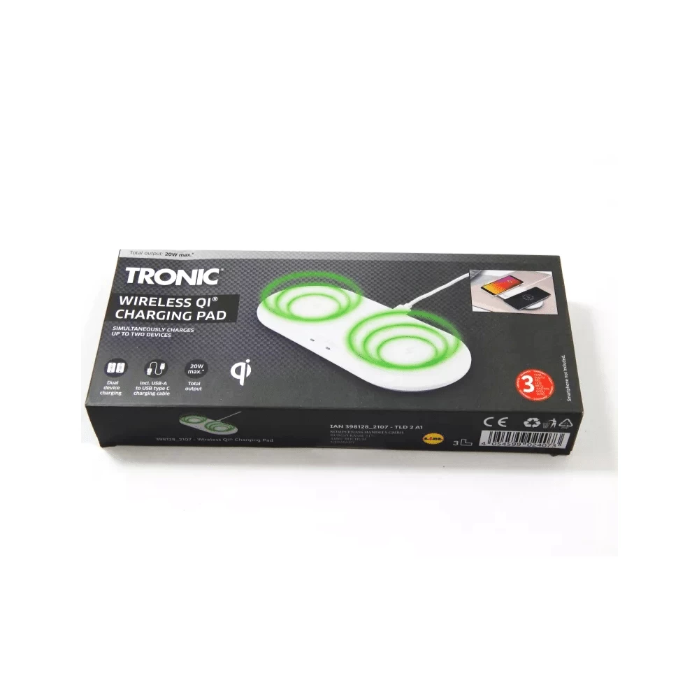 Belaidė Krovimo Stotelė Tronic 398128, Balta (Ekspozicinė prekė)