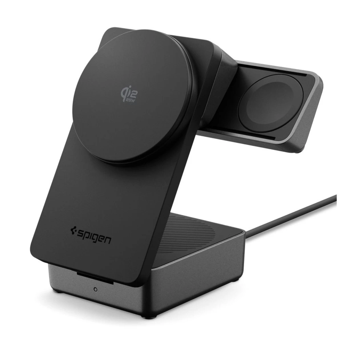 Belaidė Magnetinė 3-in-1 „qi 2.2“ 25 W „magsafe“ įkroviklis – Juodas