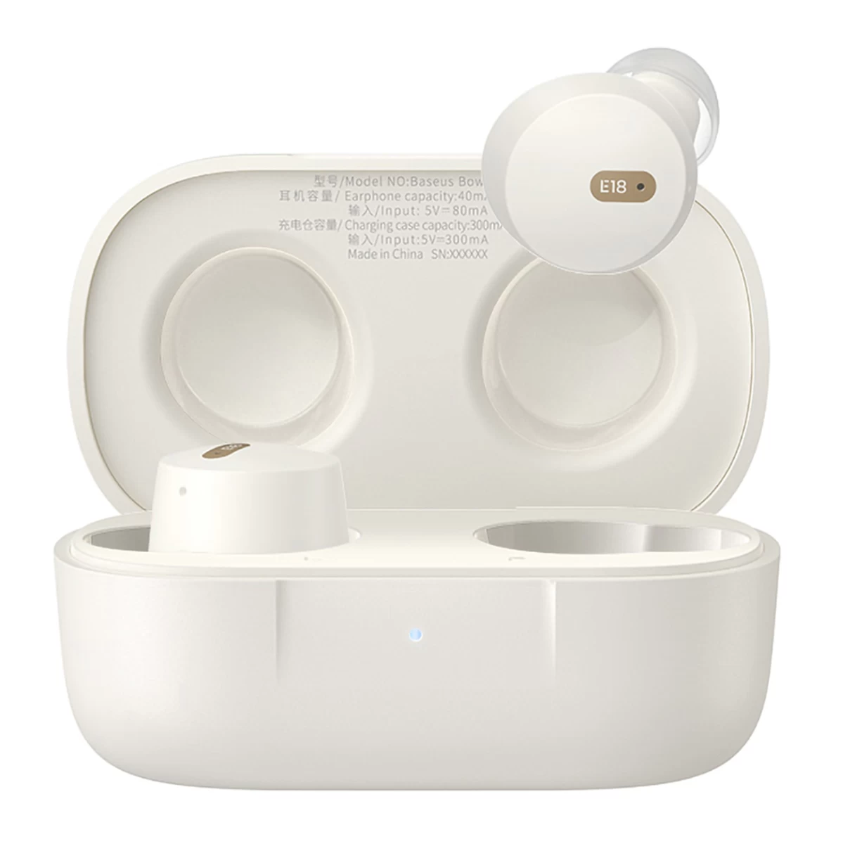 Belaidės Ausinės Bowie E18 Tws Enc Ipx4 Usb-c White