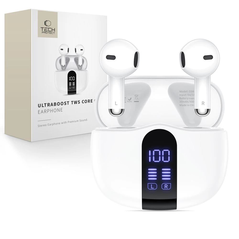 Belaidės Ausinės į Ausis ultraboost Tws Core G2 - Baltos Spalvos
