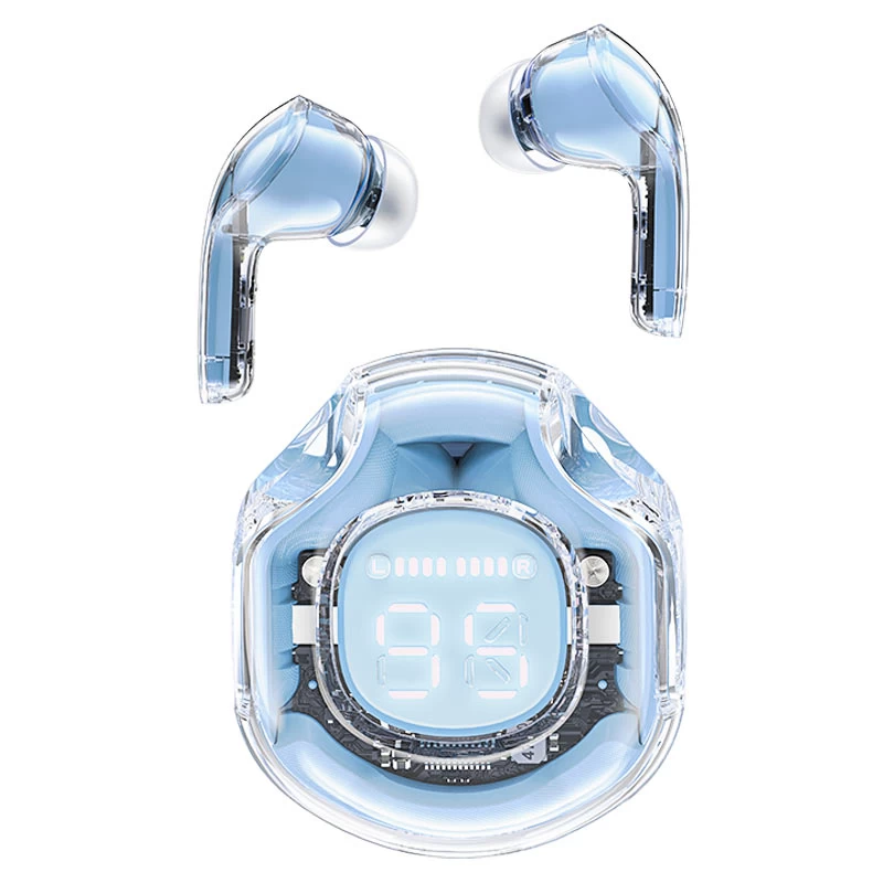 Belaidės Ausinės Su Dėklu T8 Bluetooth Tws šviesiai Mėlynos Spalvos