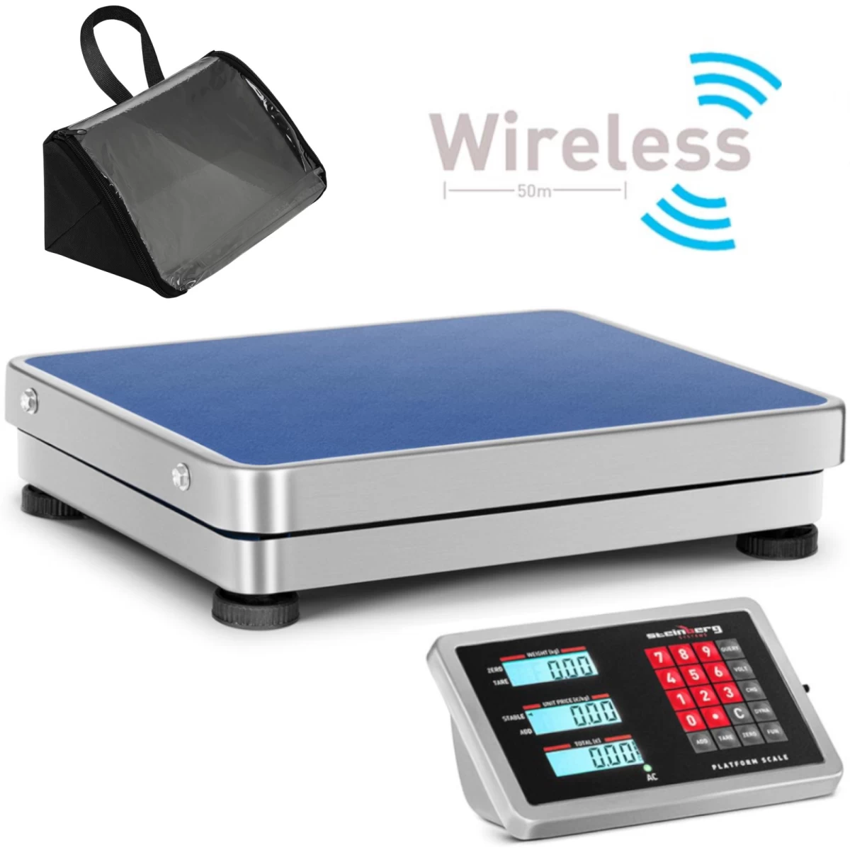 Belaidės wifi Platforminės Svarstyklės 150 Kg / 0,01 G Belaidės wifi Platforminės Svarstyklės 150 Kg / 0,01 G