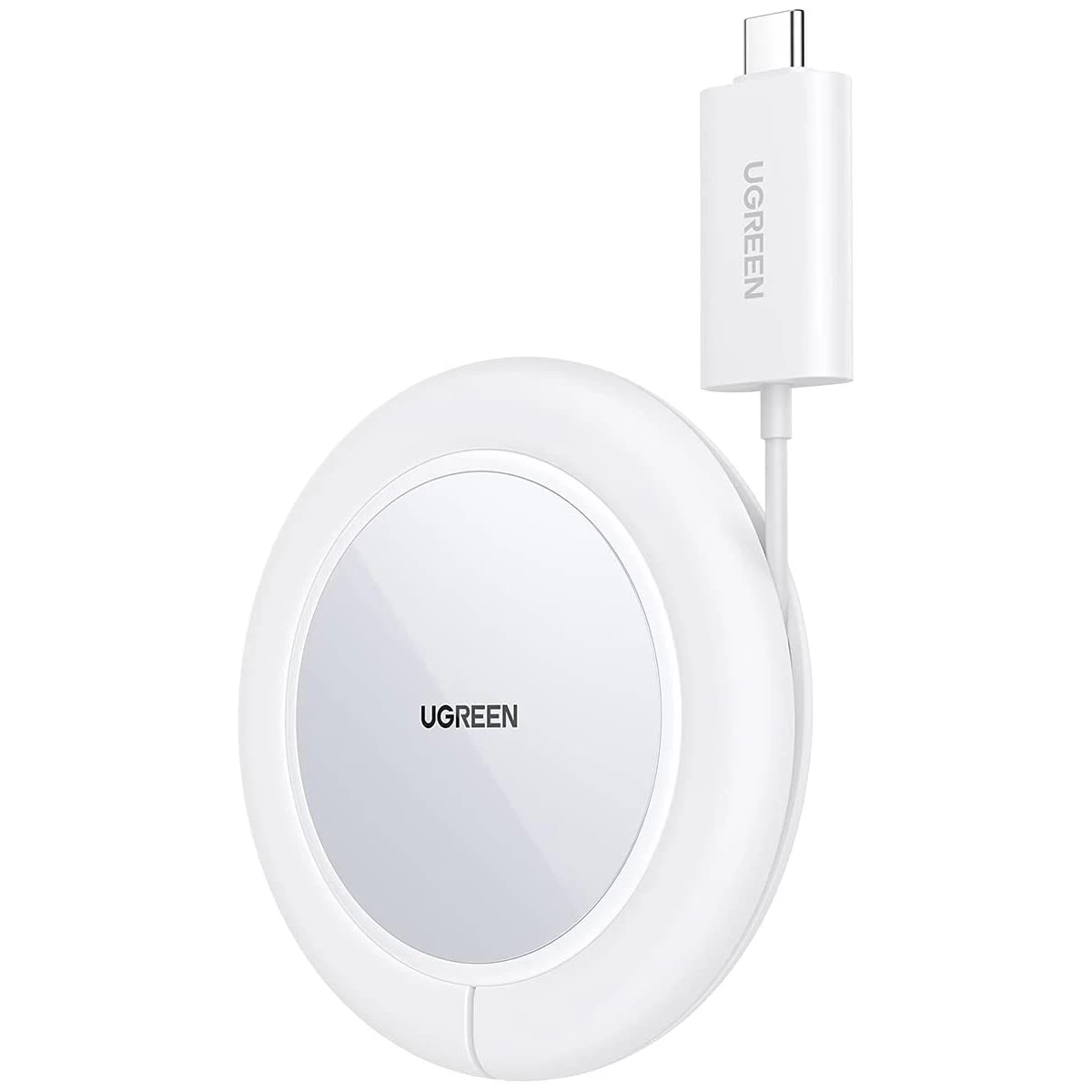 Belaidis įkroviklis Qi 15w Su Silikoniniu Dėklu, Suderinamas Su Magsafe, Baltas