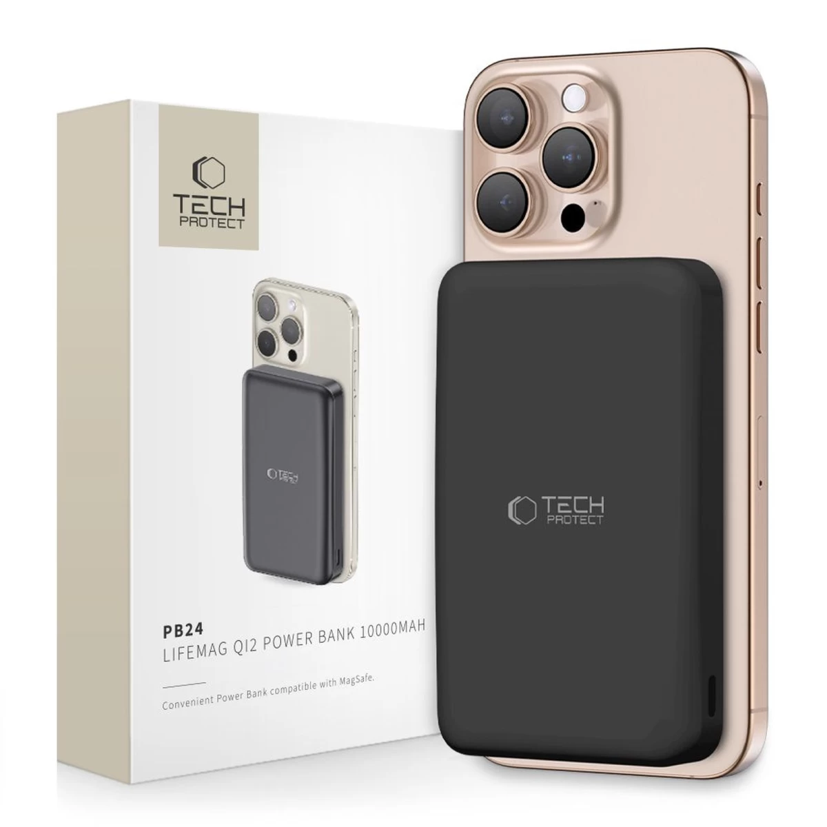 Belaidis powerbank 10000 Mah Usb-a Usb-c 15w - Juodas