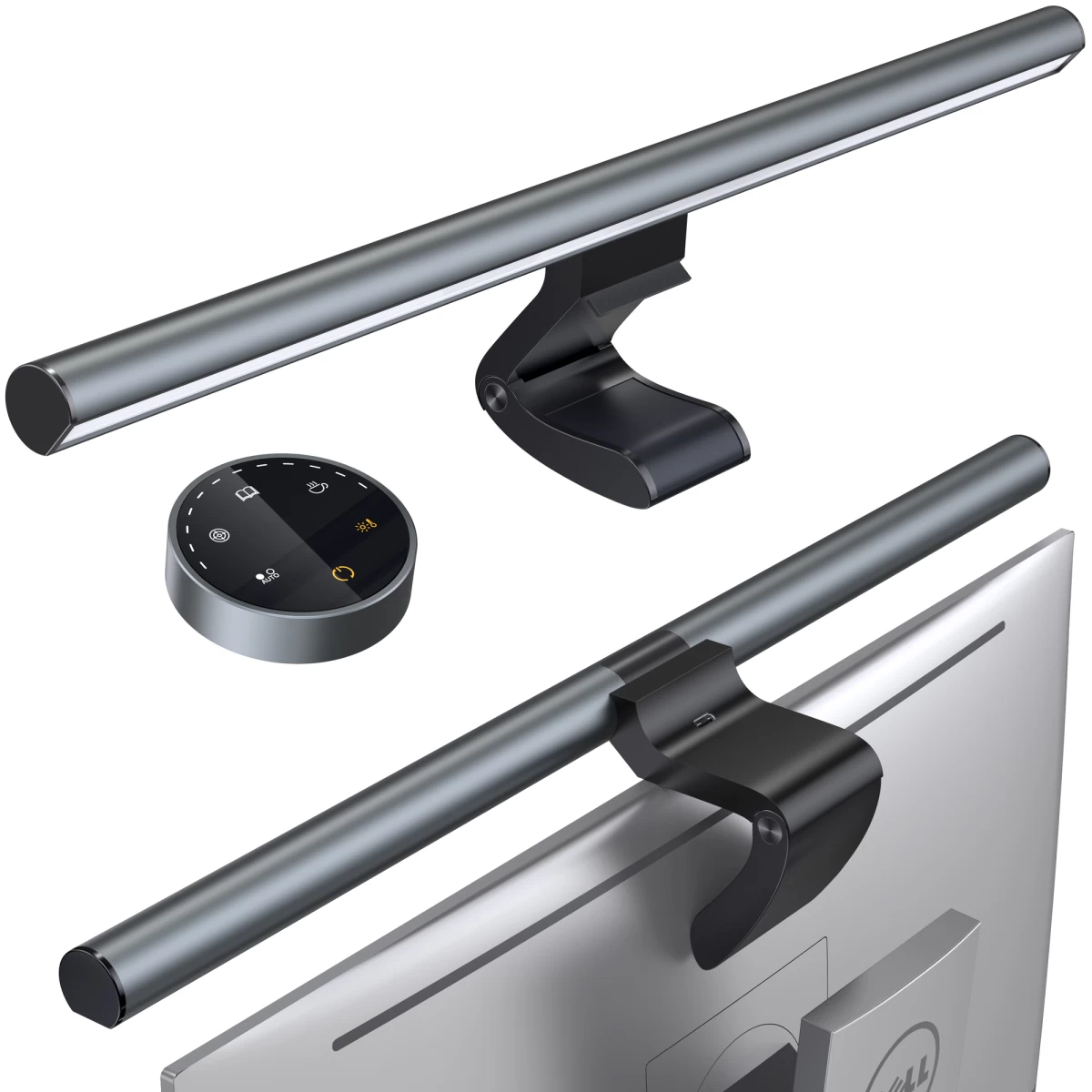 Belaidis Rf 2,4 Ghz Led Monitoriaus Apšvietimas Usb-c Ekranas Juodas