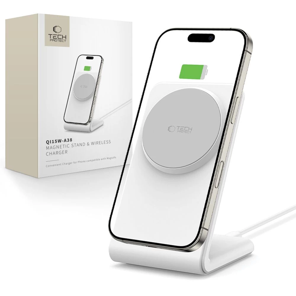 Belaidis Stalinis Išmaniojo Telefono įkroviklis Qi15w-a38 Magsafe - Baltas