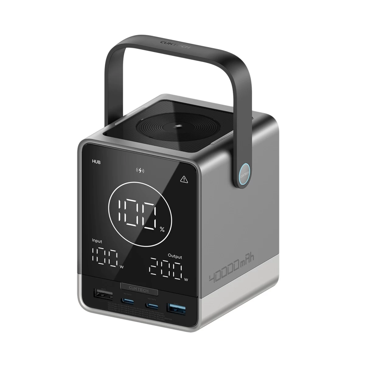 Belaidžio įkrovimo 40000mah Usb-c Usb-a 300w Maitinimo Blokas - Juodas