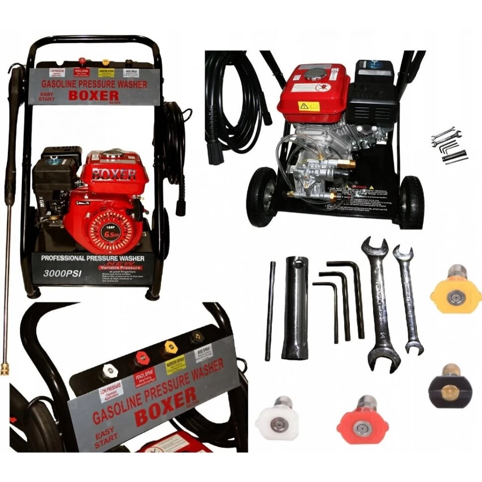 Benzininis aukšto slėgio plovimo įrenginys BOXER 206 bar, BX-7016