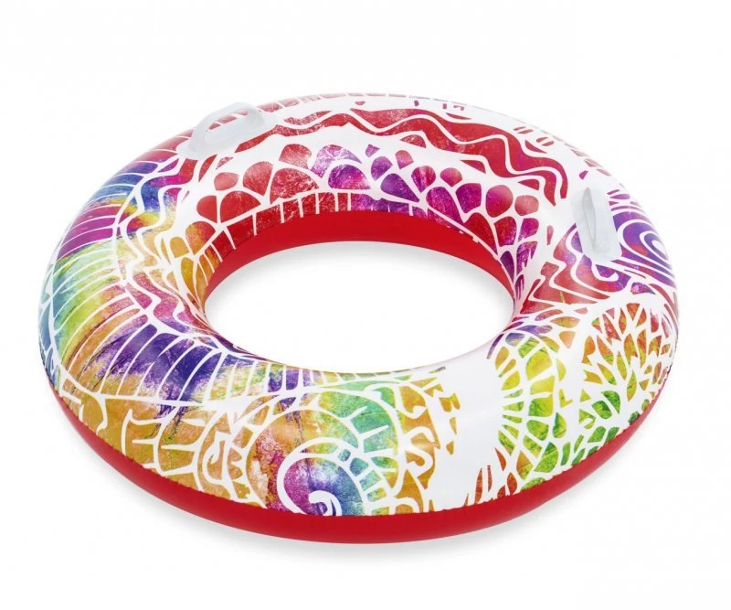 Bestway 36084 Plaukimo Ratas Su Rankenomis swirls Raudona Ir Geltona 91cm