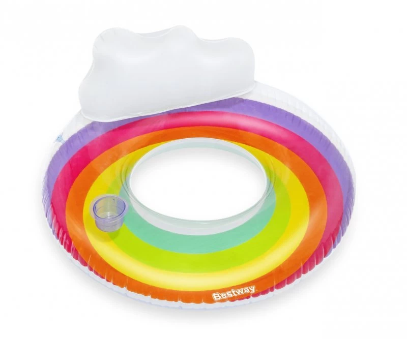 Bestway 43647 Plaukimo Ratas Su Atlošu Rainbow 1,07 M