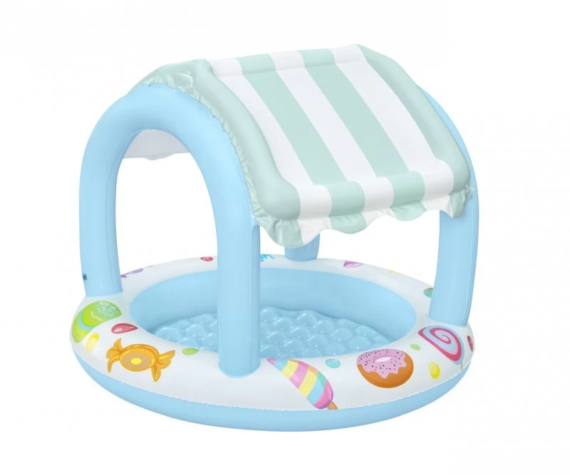 Bestway 52638 Pripučiamas Baseinas Su Stogeliu Ir Pripučiamu Dugnu Candy House 1,04 M X 84 Cm