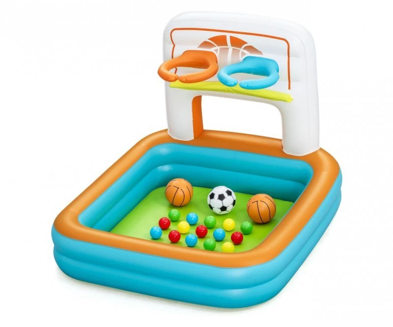 Bestway 52728 Daugiafunkcinis Pripučiamas Baseinas Su Kamuoliais Krepšinis Ir Futbolas 1,20 M X 1