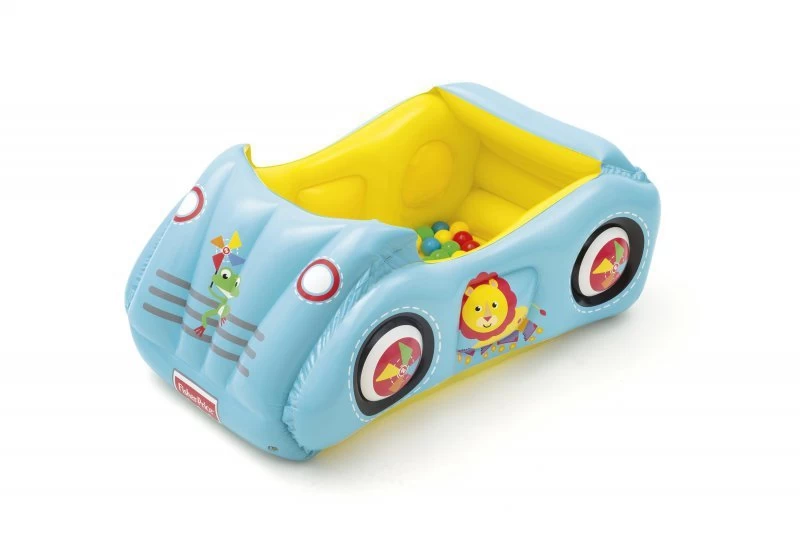 Bestway 93535 Fisher Price Pripučiamas Lenktyninis Automobilis Su Kamuoliais 119cm X 79cm X 51cm