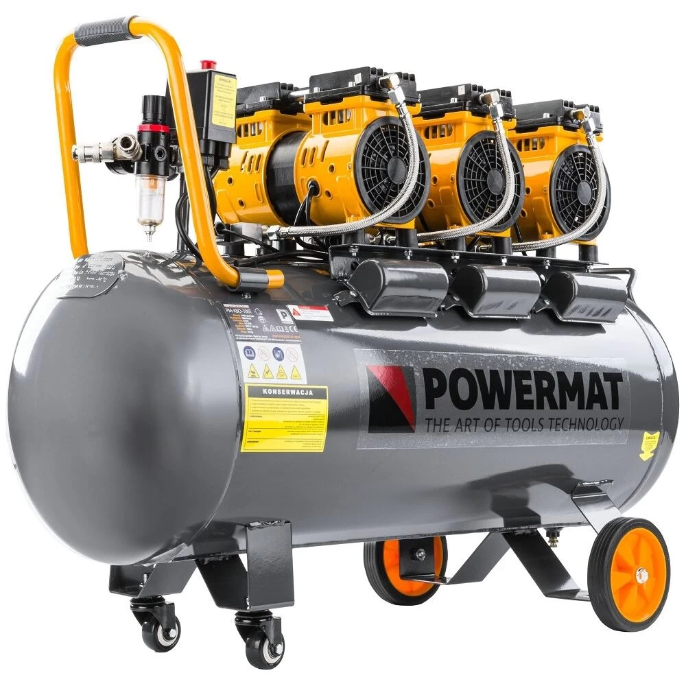 Betepalinis oro kompresorius Powermat 100l 3kW, PM-KBO-100T