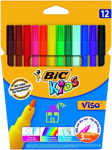 Bic Flomasteriai Kids Visa 12 spalvų rinkinys 002758