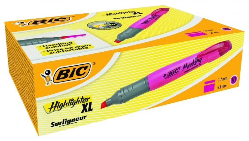 Bic Teksto žymeklis Highlighter XL 2-5 mm, rožinis 1 vnt.