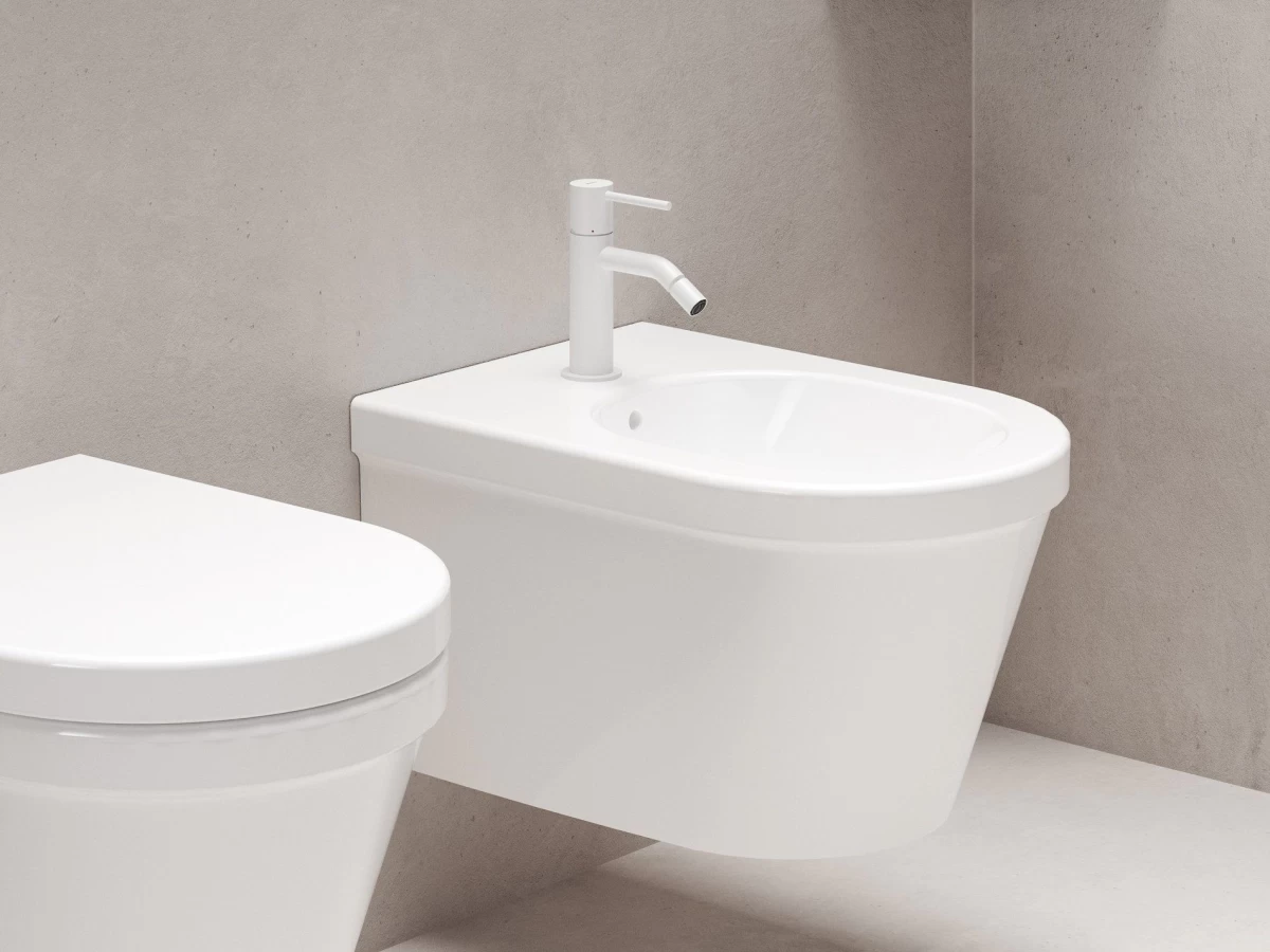 Bidė maišytuvas Ravak Espirit 154 mm be dugno vožtuvo, White Velvet X070244