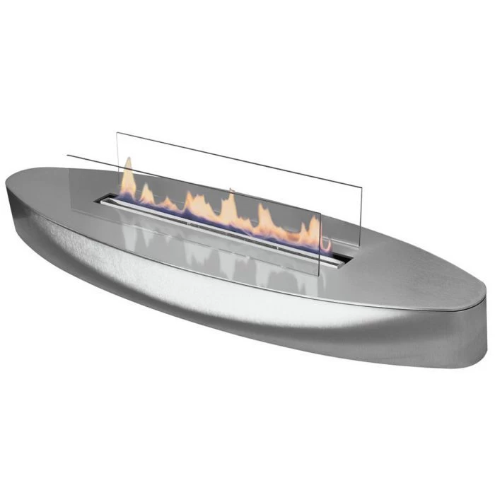 Bio židinys Ebios-fire Elipse Base, chromas, 34 m², 3,4 kW