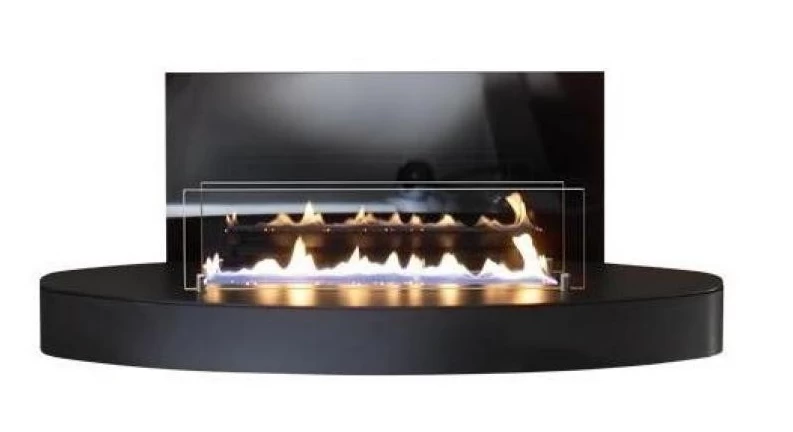 Bio židinys Ebios-fire Elipse Wall, juodas, 3,4 kW, 34 m2