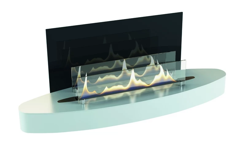 Bio židinys Ebios-fire Elipse Wall Mini, baltas, 1,6 kW, 16 m2