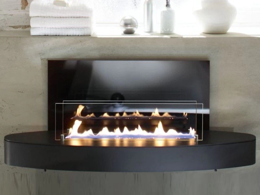 Bio židinys Ebios-fire Elipse Wall Mini, juodas, 16 m2, 1,6 kW