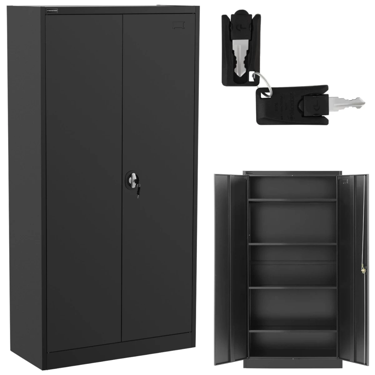 Biuro Metalinė Spinta Dokumentams 4 Lentynos Su Varstomomis Durimis H 180 Cm Antracite Biuro Metalinė Spinta Dokumentams 4 Lentynos Su Varstomomis Durimis H 180 Cm Antracite