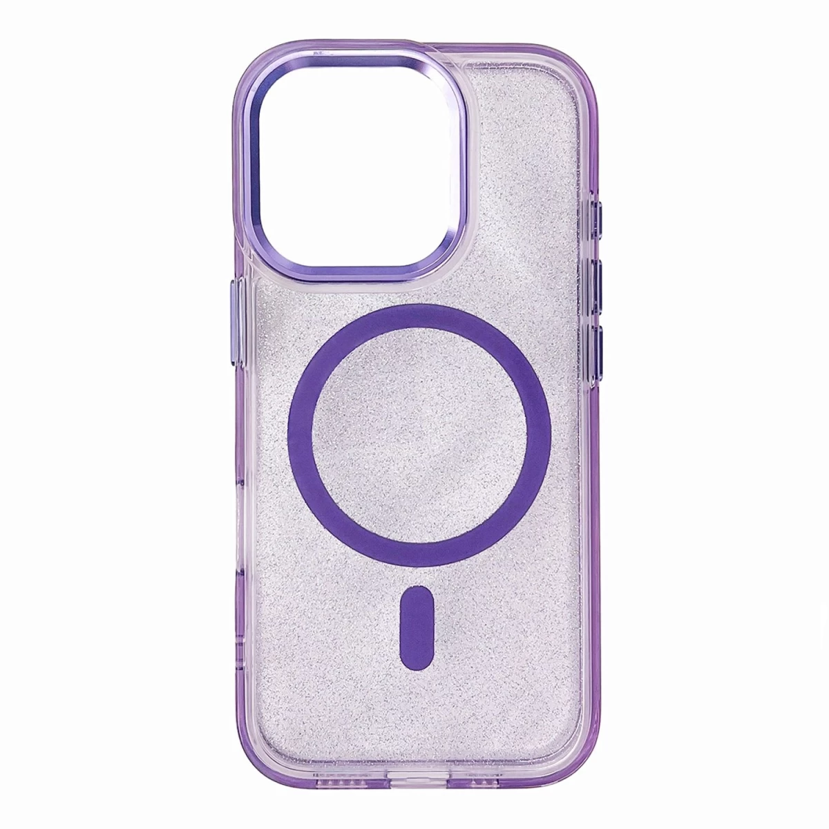 Blizgantis Dėklas Magsafe Iphone 16 Pro Max - Violetinis Su Blizgučiais
