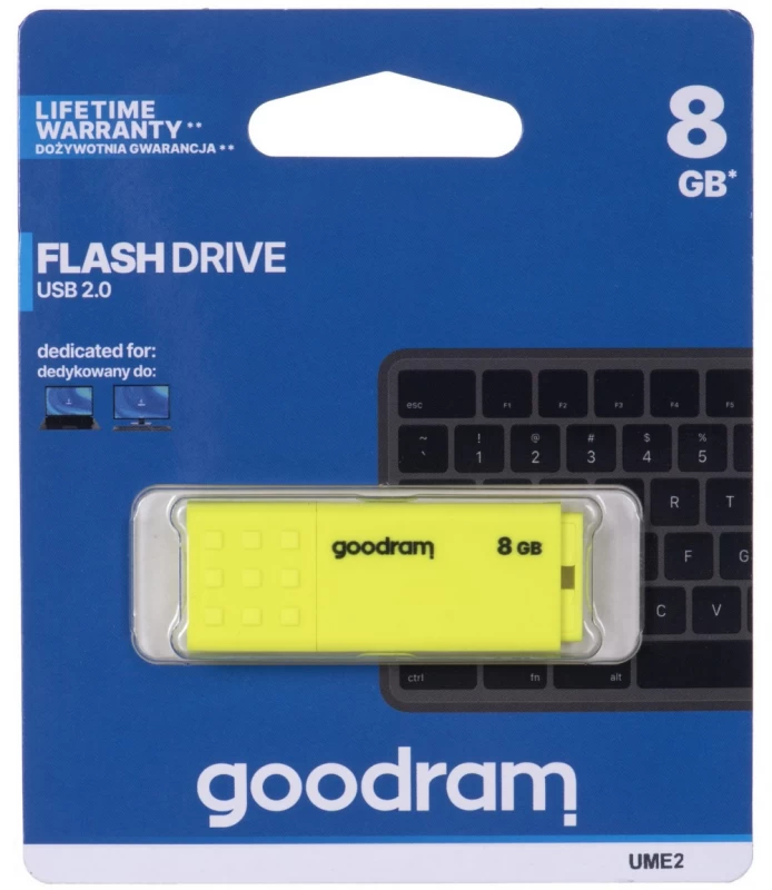 Blykstė Goodram Ume2 8 Gb Geltona (8 Gb /usb 2.0 / Geltona )