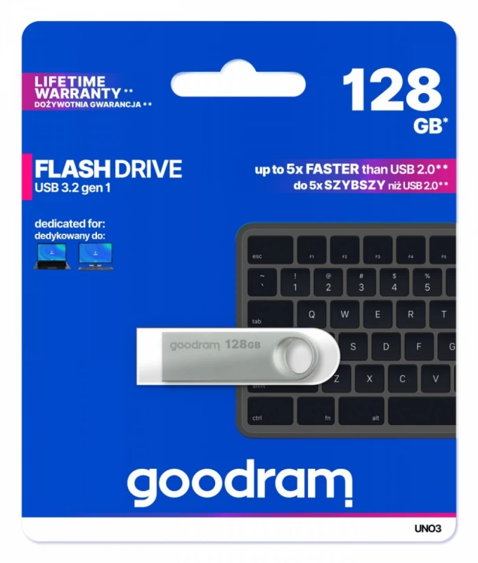 Blykstė Goodram Uno3-1280s0r11 (128 Gb / Sidabrinė )