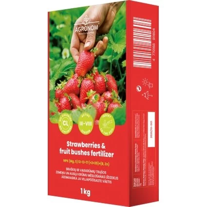 Braškių ir vaiskrūmių trąšos AGRONOM, 1kg Braškių ir vaiskrūmių trąšos AGRONOM, 1kg