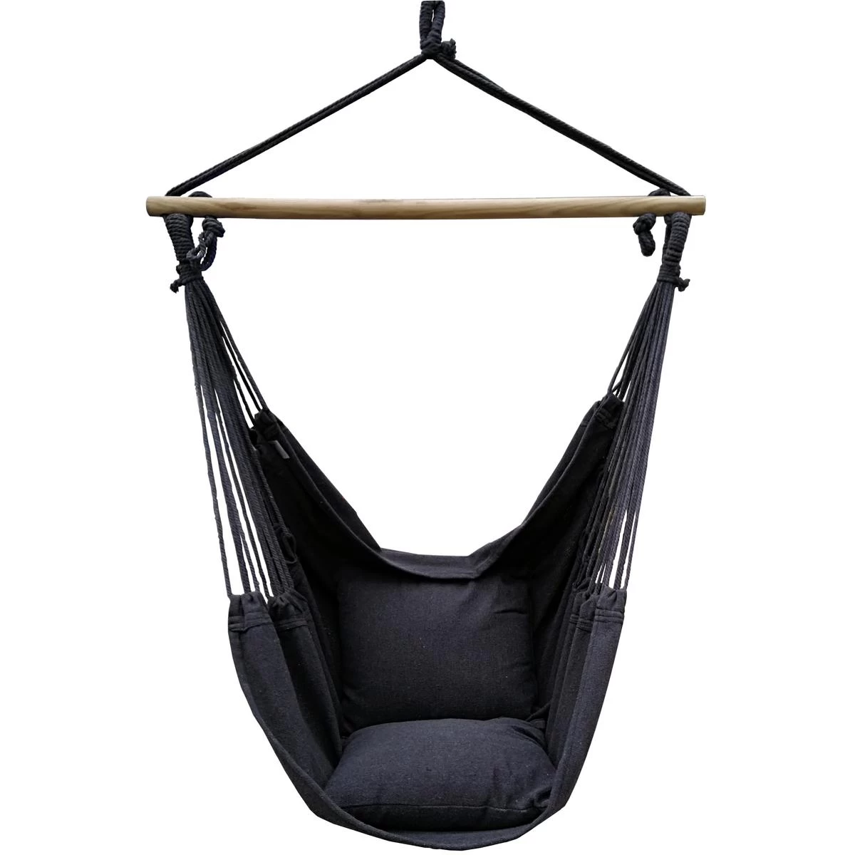 Braziliškas Sėdinys Hamak 100x130cm Ir 2 Pushions 40x40cm Black