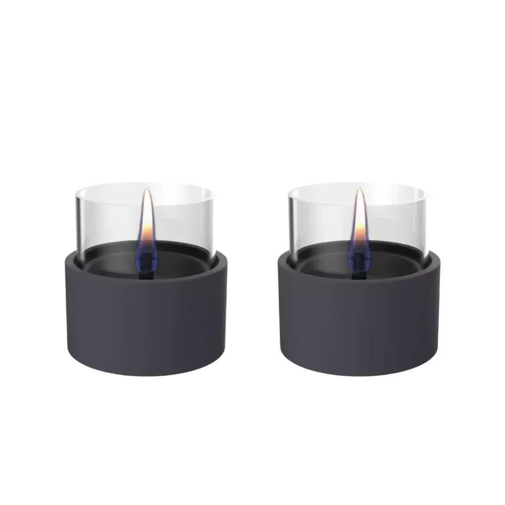 BREEZE 10 mini stalo židinys/žvakė, 2 vnt., juodi, naudojamas Tenderfuel skystis
