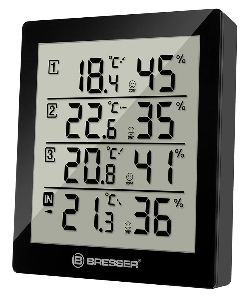 Bresser Temeo Hygro Quadro Meteorologinė Stotelė, Juoda