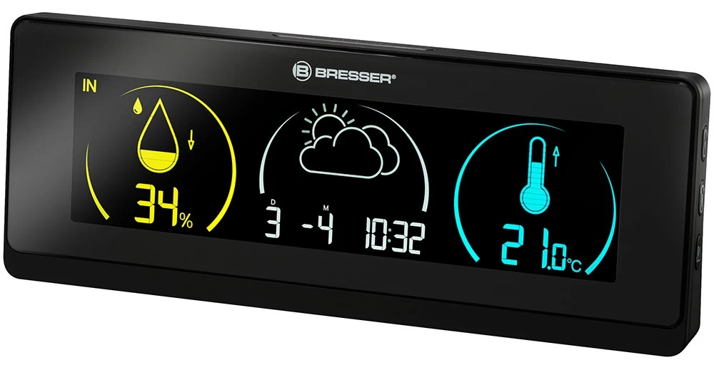 Bresser Temeo Life Meteorologinė Stotelė Su Spalvotu Ekranu, Juoda