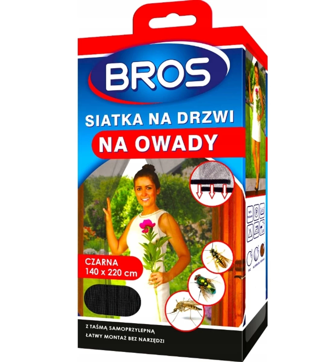 Bros, Tinklelis Nuo Vabzdžių 140x220 Cm, Juodas, 1 Vnt.