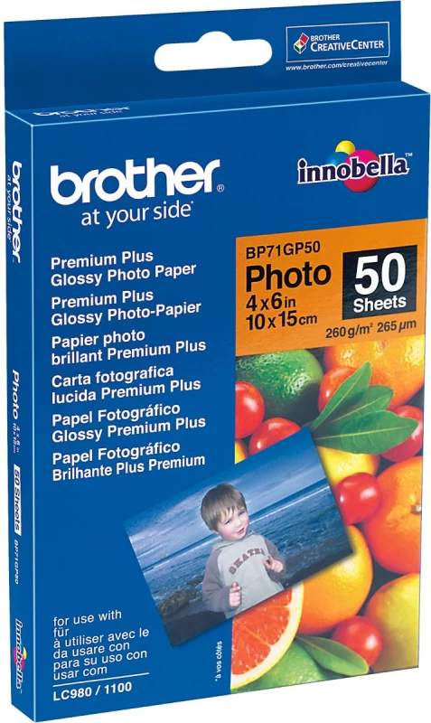 Brother Innobella Popierius 260 G 10 X 15 Cm Blizgus Bp71gp50