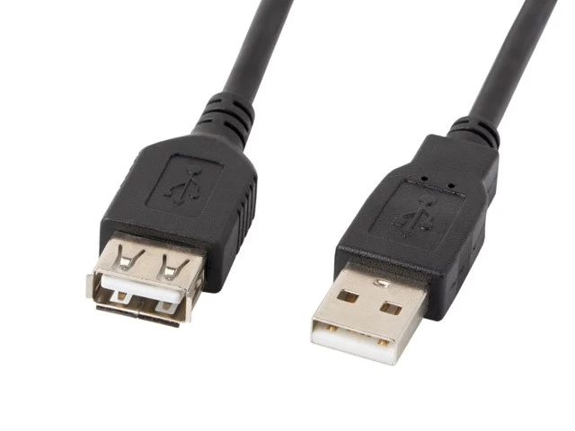 Cable Lanberg CA-USBE-10CC-0018-BK (USB 2.0 M - USB 2.0 F; 1,8m; black color)