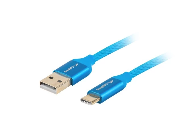 Cable Lanberg Premium QC 3.0 CA-USBO-22CU-0018-BL (USB 2.0 type A M - USB type C M; 1,8m; blue color) Cable Lanberg Premium QC 3.0 CA-USBO-22CU-0018-BL (USB 2.0 type A M - USB type C M; 1,8m; blue color)