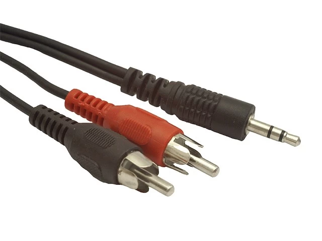 Cable Minijack 3.5mm 2x  RCA M/M 2.5m
