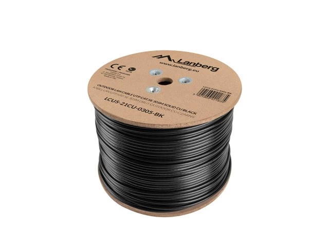 Cable network external Lanberg LCU5-21CU-0305-BK (U/UTP; 305m; 5e; black color)