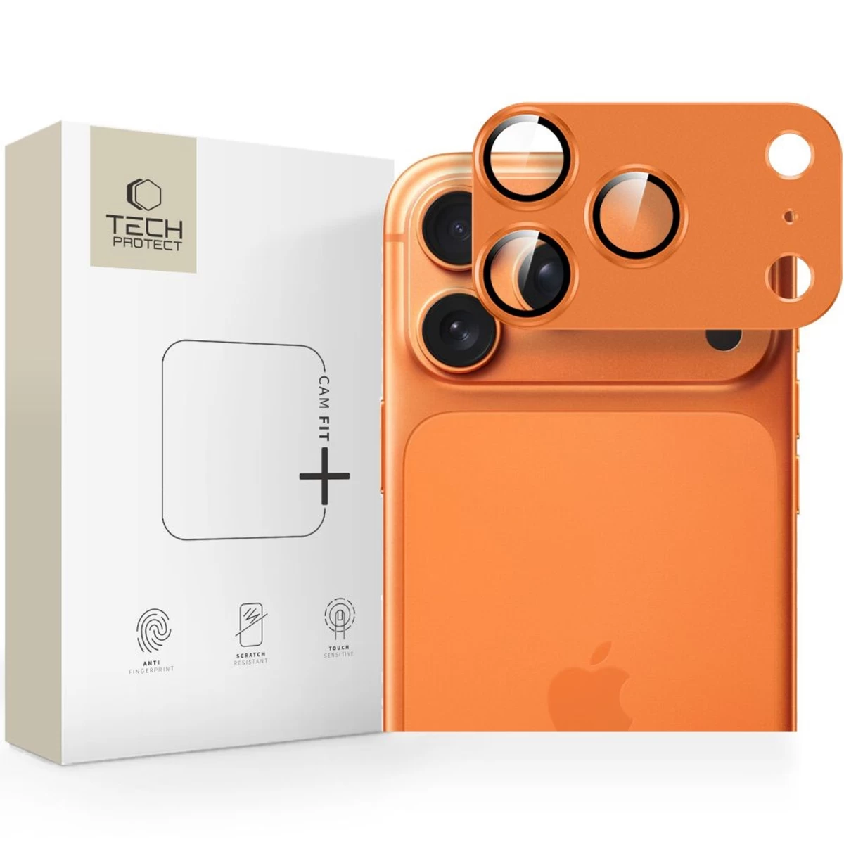 „camfull Fit+“ Objektyvo Apsauginis Stiklas „iphone 17 Pro Max“ – Oranžinis