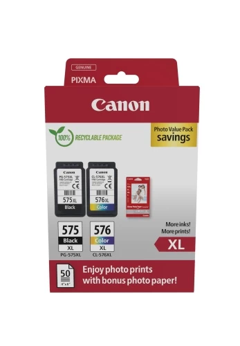 Canon PG-575XL/CL-576XL (5437C006) Photo value pack Rašalinių kasečių komplektas, BK/CMY