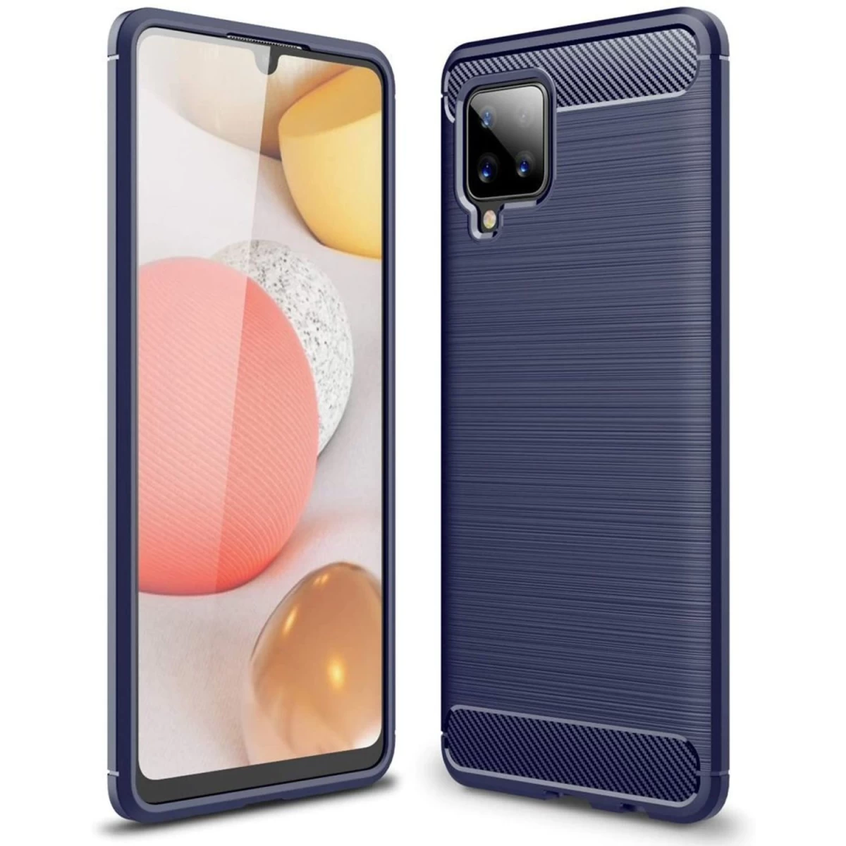 Carbon Case Lankstus Dėklas Samsung Galaxy A42 5g Mėlynas