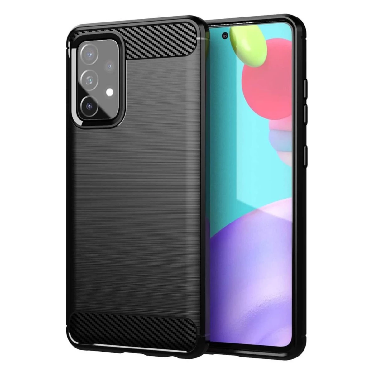Carbon Case Lankstus Dėklas Samsung Galaxy A72 4g Juodas